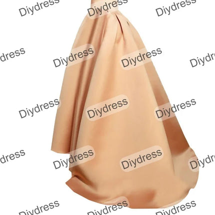Women's High Low Elegant Prom Party Skirt A-Line Pleated Front Short Back Long Satin Skirt With Pockets For Evening Gown
