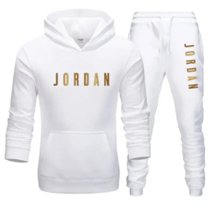 Men's printed sports suit hoodie and sweatpants two-piece set  suitable for casual sports street wear