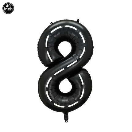 40'' Number Race Car Balloon Racetrack Balloon Truck Bike Wheels Tire Racing Car Theme Party Supplies Boys' Birthday Party Favor