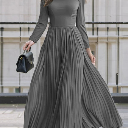 2025 Fashion Autumn Long Sleeve Party Work Dress ZANZEA Women Pleated Maxi Dresses Stylish Long Robe Casual Patchwork Sundress