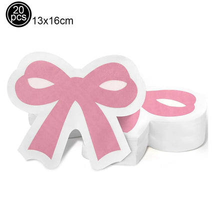 Pink Bow Cupcake Topper Pink Bow Birthday Decor Coquette Themed Party Decoration Bridal Shower Cake Topper Bow Party Decor