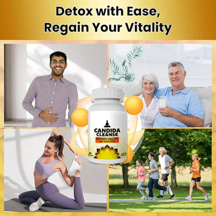Candida Detox Supplement - Contains Caprylic Acid Probiotic Complex, for Candida Balance, Immunity, Gut Microbiota and Gut Healt
