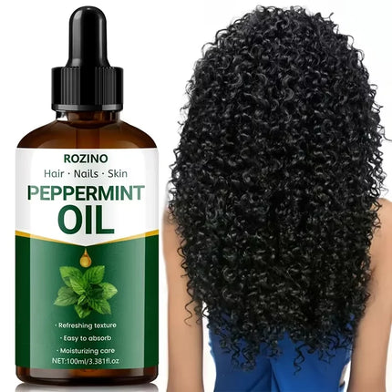 Peppermint Essential Oil: 100% Pure Plant Essential Oil, Suitable for Massage, Shower, Skin Care, Face, Body, Nail, Hair And Eyelash Care. General Use
