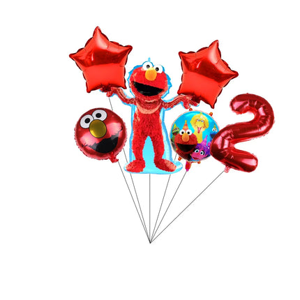 Cartoon Sesames  Street Birthday Party Decor Elmo and Friends Theme Tablecloth Plate Balloon Set Cake Decor Baby Shower