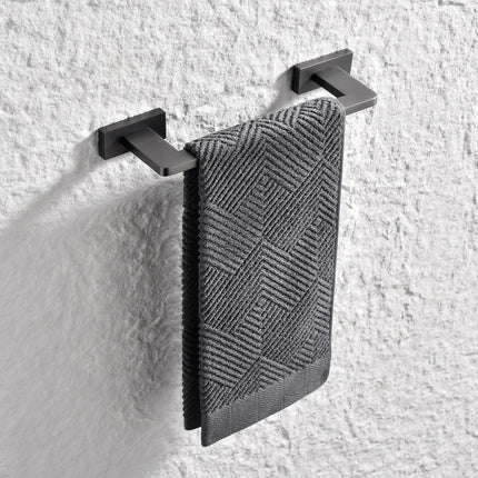 Gunmetal Stainless Steel Bathroom Hardware Towel Rack Toilet Paper Holder,Toilet Brush,Robe Hook Towel Bar Holder Grey Stainless