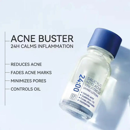 Salicylic Acid Essence Treatment Lotion Drying Lotion Face Serum with Cotton Swab Fade Acne Scars Minimize Pores for Skin-Smooth