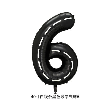 40'' Number Race Car Balloon Racetrack Balloon Truck Bike Wheels Tire Racing Car Theme Party Supplies Boys' Birthday Party Favor