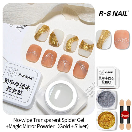 RS NAIL 5g Semi-solid Spider Wire Gel Nail Polish Transparent Wire Drawing Gel Painting Glue DIY Magic Mirror Powder UV Varnish