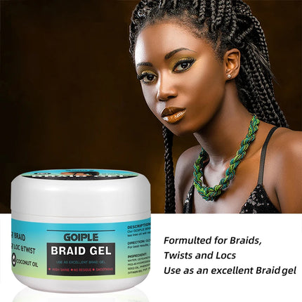 GOIPLE 16oz Braid Styling Gel Control Frizz and Edges Gel Smooth Hold Loc Twist Hair Wax Frizzy Hair Box Locking Gel for African