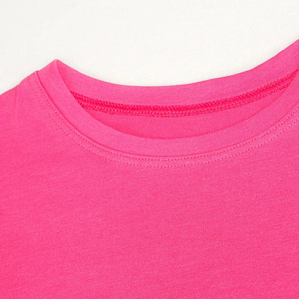 100% Cotton Toddler Girl T Shirt 2 to 3 4 5 6 7 8 9 10 11 12 13 14 Years Pink White Tshirt Flower Print Teenage Girls Tee Shirts