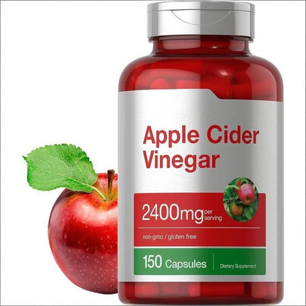 Apple Cider Vinegar Capsules with Natural Ingredients Daily Wellness Supplement Non-GMO Gluten Free 150 Count Per Bottle