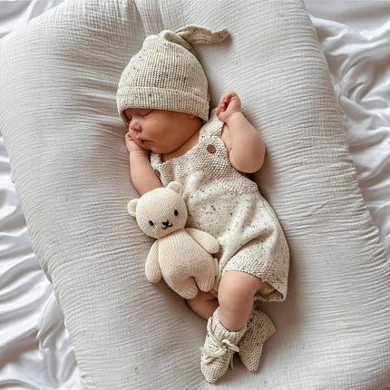 Custom Name Baby Sleeveless Knit Bodysuit + Hat 2pcs Set Cute Newborn Boy Girl Cotton Knit Jumpsuit Toddler Sweater Outfits