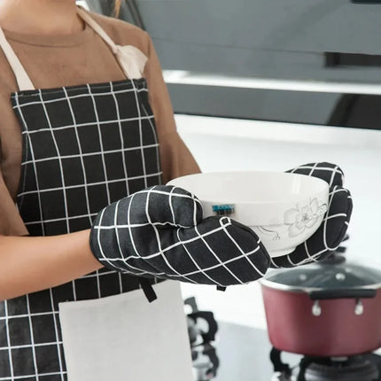 Heat-Resistant Insulated Cotton Gloves For Baking High-Temperature Microwave Oven Durable Kitchen Cooking Gloves Fashion Gloves