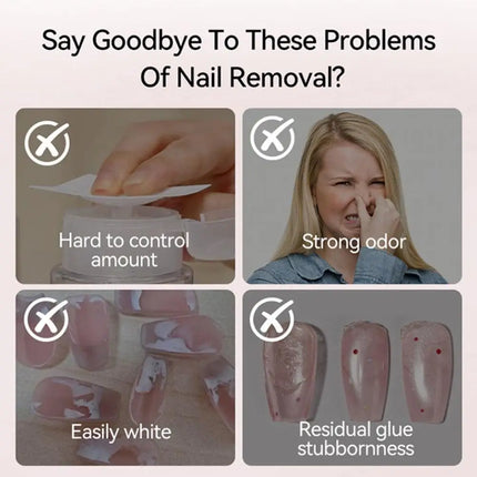 Needle Tube Nail Glue Remover for Press on Nails, Fast Acting Dissolver Liquid for UV Gel Tape, Solid Glue & Acrylic Nails