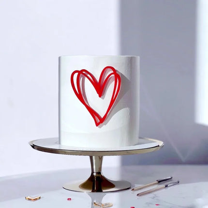 2024 Heart Shape Happy Birthday Cake Topper Gold Acrylic Wedding Party Cake Toppers for Valentine's Day Gift Dessert Decoration