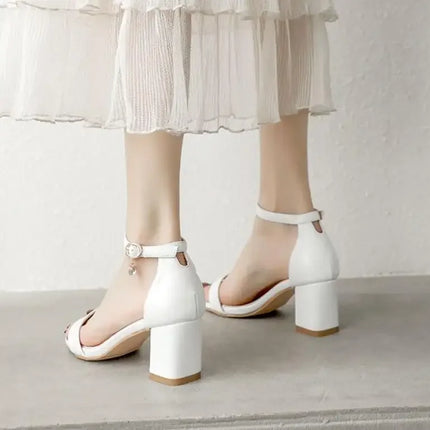 2026 New Summer High Heels Women Roman Shoes Thick With Open Toe Sandals Women's Shoes Small Size 31 32 33 40 European Style