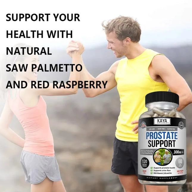 Prostate Support | Saw Palmetto - Hair Growth and Reduce Frequent, Urinary Tract Support, 120 Capsules
