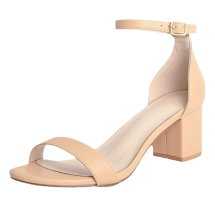 High Heeled Sandals Non Slip Ankle Strap Sandals Comfortable Low Block Dress Pumps Elegant Open Toe Sandals for Party Vacation