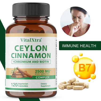Ceylon Cinnamon Capsules, Antioxidant, Support Joint Comfort, Bone, Brain, Heart & Digestive Health, Boost Immunity & Energy
