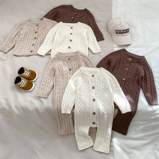 0-3T Newborn Kid Baby Boy Girl Winter Clothes Casual Thick Baby Sweater Romper Long Sleeve Knit Jumpsuit Warm New Born Outfit
