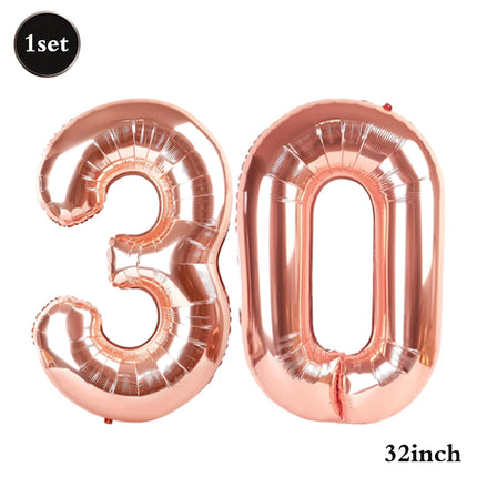 30th Birthday Party Supplies Plates Napkins Cups Tablecloth Rose Gold Number 30 Balloon Women Her Happy 30th Birthday Decoration