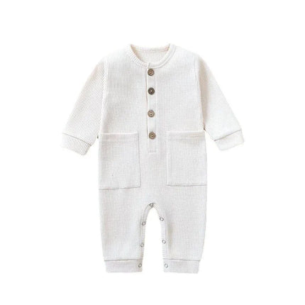 100% Cotton Waffle One-pieces Buy More to Discount Newborn Baby Rompers Sleepsuit Infant Jumpsuits Long Sleeved Jumpers Clothing