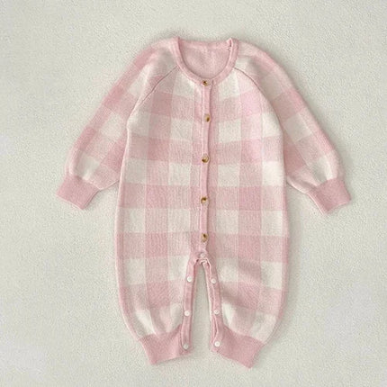 2025 New Autumn 0-24M Newborn Baby Boys Girls Knitted Jumpsuit Sleeveless Solid Color Overalls Toddler Baby Girl Knitted Romper