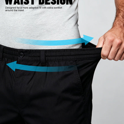 Men's Outdoor Multi-Functional Work Pants with an Elastic Waistband and Multiple Pockets—Lightweight and Breathable, Suitable for Camping, Travel, and Gear Carrying. The Loose, Straight-Leg Fit Is Suitable for Both Outdoor