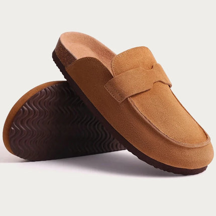 Summer Suede Clogs Slippers Women Clogs Slippers Outdoor Nonslip Beach Sandals UnisexCork Clogs Slippers With Adjustable Buckle