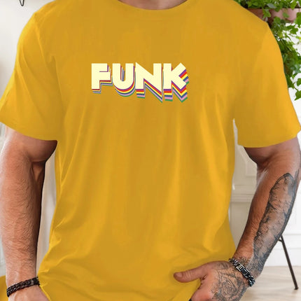Men's T-Shirt 2025 New Arrival Retro Funk Graphic Vibrant 3D Typography Colorful Print Stylish Top Daily Casual