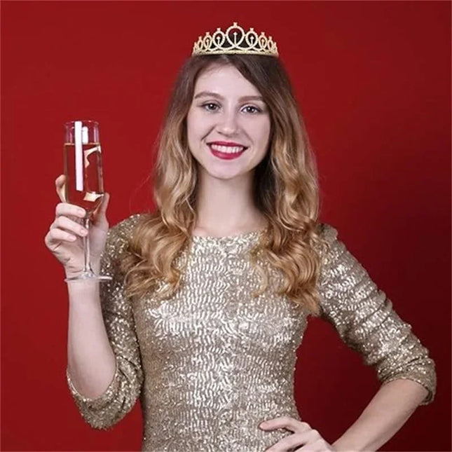 Bling Rhinestone Crystal Crown Birthday Anniversary Decoration Happy Birthday Queen Satin Sash Party Supplies
