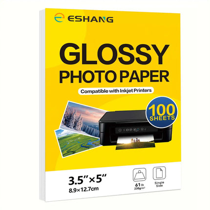 A4 20 Sheets | 100 Sheets 3R/4R/5R Glossy Photo Paper for Inkjet Printer, Bright Color, Suitable for Photography, Family, Festiv