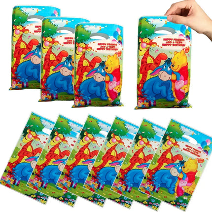 Winnie The Pooh Balloons Happy Birthday Banner Decoration Yellow Bear Party Supplies Backdrop Cake Topper Disposable Tableware
