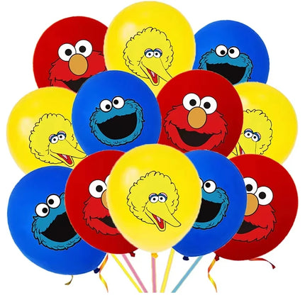 Cute Sesamess Happy Birthday Decor Elmo Balloons Cookie Monster Plate Cup Stickers Party Glasses Party Supplies Event Gifts