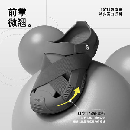 Men's 2026 Summer EVA Thick Sole Clogs Breathable Non-slip Quiet Soft Ergonomic 1/3 Forefoot Bending Toe-up Outdoor Sandals