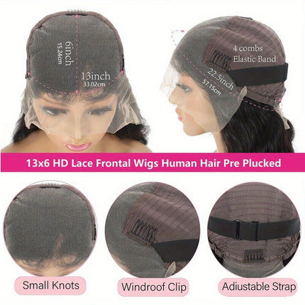 13x6 HD Lace Front Wigs Straight Lace Front Wig 250% Density 13x4 Human Hair Glueless Wigs Natural Colors Reday To Wear on Sale