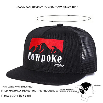 Unisex COWPOKE Letter Embroidery Hip-hop Net Hats Spring And Summer Outdoor Adjustable Sports Casual Baseball Caps Sunscreen Hat