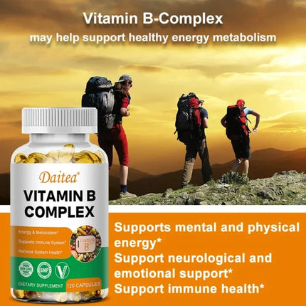 Vitamin B Complex (Folic Acid Biotin B1 B2 B3 B6 B12) - Support Cellular Energy & Mental Clarity