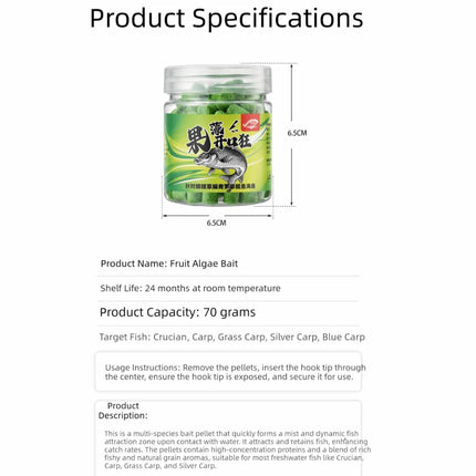 1 Bottle Fruit algae Formula Carp Fishing Bait Hook Up Baits 1 Bottle Pack Boilie Pellets Grass Carp Bait Freshwater Fishing