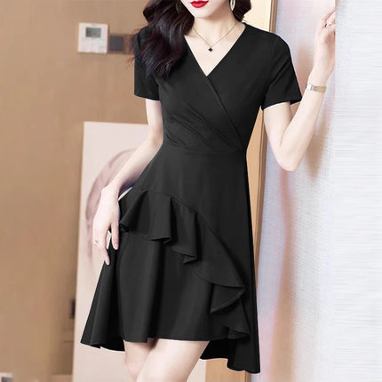 ZANZEA Women Elegant Long Shirt Dress Korean Lapel Collar Party Dress 2024 Summer Waisted Robe Casual Short Sleeve Work Sundress