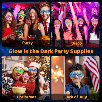 LED Light Up Glasses Wedding Glow In The Dark Party Neon Luminous Glasses for Adults Kids Birthday LED Party Accessory Supplies