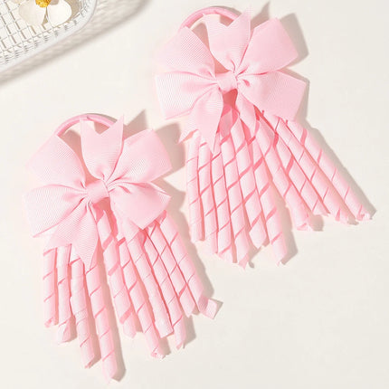 2pcs Girls' Bow Tassel Headband  for Children Babies Girls Parties Dances Ponytails Fixed Hair Accessories Baby Hair Accessories