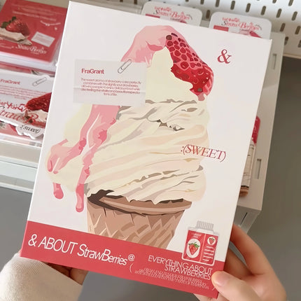 Sweet Strawberry A5 4-Grid Binder Hard Cover Card Album K-Pop Idol 3-inch Loose-Leaf Photocard Storage Book Korean 포카 바인