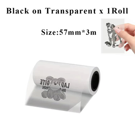 Transparent Adhesive Thermal Printing Paper Glossy Clear Label Roll for Mini Thermal Printers