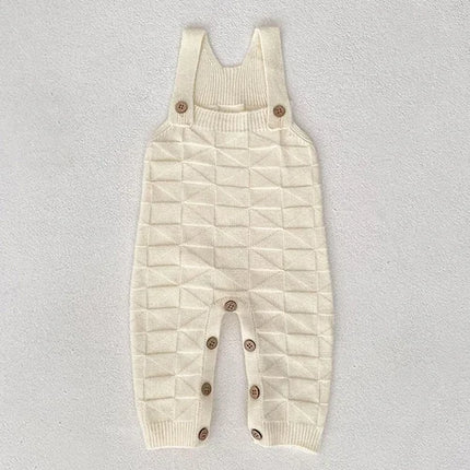 2025 New Autumn 0-24M Newborn Baby Boys Girls Knitted Jumpsuit Sleeveless Solid Color Overalls Toddler Baby Girl Knitted Romper