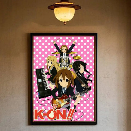 Anime Kawaii Girl K-On Cute Poster HD art sticky wall waterproof home living room bedroom bar aesthetic decoration