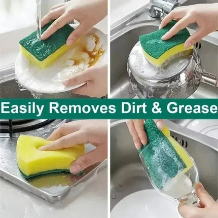 50/2Pcs Kitchen Dishwashing Soft Sponge Absorbent Clean Rub Pot Rust Scouring Pad Removing Kits Household Cleaning Brush Sponge