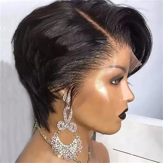 13X4  Short Pixie Cut Lace Front Wigs Human Hair Straight Lace Human Hair Wigs For Black Women Wear And Go Glueless Wigs 200%