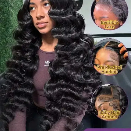 13x6 HD Lace Loose Deep Wave Frontal Wigs 250% Transparent 30 40 Inch 13x4 Deep Water Wave Curly Lace Front Human Hair Wigs