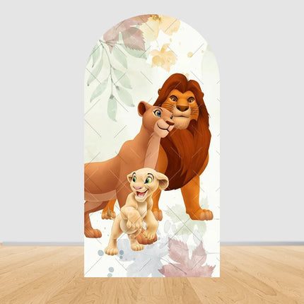 Simba The Lion King Arch Photography Backdrop Cover Elastic Fabric Baby's 1st Birthday Party Decor Photo Studio Background Props